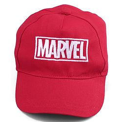 Pine Kids Marvel Cotton Woven Summer Cap With Marvel Print Red - Diameter 16 cm