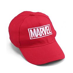 Pine Kids Marvel Cotton Woven Summer Cap With Marvel Print Red - Diameter 16 cm