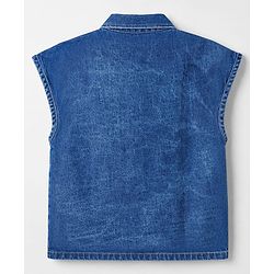 Pine Kids Cotton Denim Half Sleeves T-Shirt & Shorts Set With Jacket - Blue