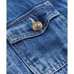 Pine Kids Cotton Denim Half Sleeves T-Shirt & Shorts Set With Jacket - Blue