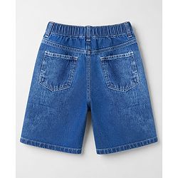 Pine Kids Cotton Denim Half Sleeves T-Shirt & Shorts Set With Jacket - Blue