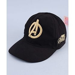 Pine Kids Marvel Cotton Woven Summer Cap With Avengers Print Black - Diameter 20