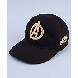 Pine Kids Marvel Cotton Woven Summer Cap With Avengers Print Black - Diameter 20