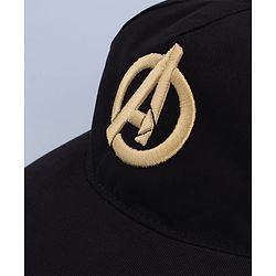 Pine Kids Marvel Cotton Woven Summer Cap With Avengers Print Black - Diameter 20