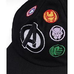 Pine Kids Marvel Cotton Woven Summer Cap With Avengers Graphics Black - Diameter 20 cm