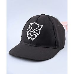 Pine Kids Marvel Cotton Woven Summer Cap with Black Panther Graphics Black- Diameter 52 cm