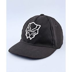 Pine Kids Marvel Cotton Woven Summer Cap with Black Panther Graphics Black- Diameter 52 cm