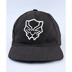 Pine Kids Marvel Cotton Woven Summer Cap with Black Panther Graphics Black- Diameter 52 cm