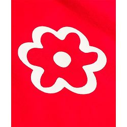 Pine Kids Cotton Knit Half Sleeves T-Shirt With Floral Print - Red