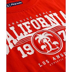 Pine Kids Cotton Knit T-Shirt with Graphic Print Red 4-5 Years