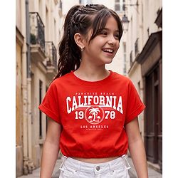 Pine Kids Cotton Knit T-Shirt with Graphic Print Red 4-5 Years