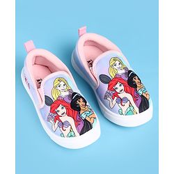 Pine Kids Disney Slip On Casual Shoes With Disney Princesses Print - Lavender
