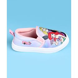 Pine Kids Disney Slip On Casual Shoes With Disney Princesses Print - Lavender