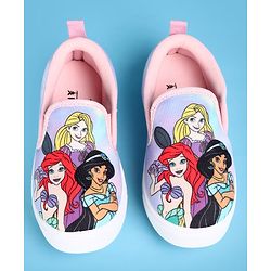 Pine Kids Disney Slip On Casual Shoes With Disney Princesses Print - Lavender