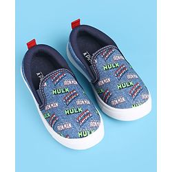 Pine Kids Marvel Slip On Casual Shoes With Avengers Graphics - Blue