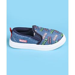 Pine Kids Marvel Slip On Casual Shoes With Avengers Graphics - Blue