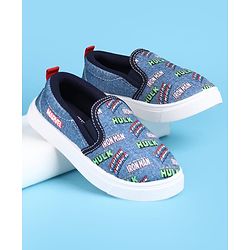 Pine Kids Marvel Slip On Casual Shoes With Avengers Graphics - Blue