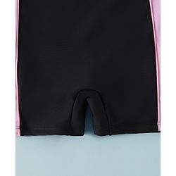 Pine Active Sleeveless Text Printed Legged Swimsuit - Black
