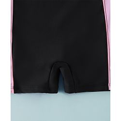 Pine Active Sleeveless Text Printed Legged Swimsuit - Black