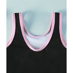 Pine Active Sleeveless Text Printed Legged Swimsuit - Black