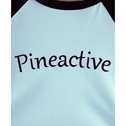Pine Active Raglan Full Sleeves Text Printed Two Piece Swimsuit - Light Blue
