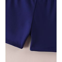 Pine Active Raglan Half Sleeves Surf Printed Two Piece Swimsuit - Navy Blue
