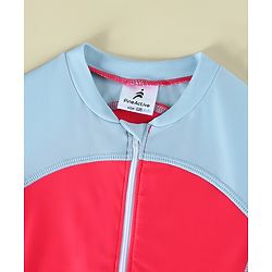 Pine Active Half Sleeves Cut N Sew Solid Legged Swimsuit - Fuchsia