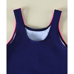 Pine Kids Sleeveless Cut N Sew Legged Swimsuit - Navy Blue