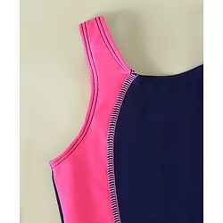 Pine Kids Sleeveless Cut N Sew Legged Swimsuit - Navy Blue