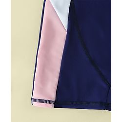 Pine Kids Raglan Half Sleeves Cut N Sew Legged Swimsuit - Navy Blue