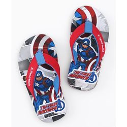 Pine Kids Marvel Slip On Flip Flops with Captain America Print - Red
