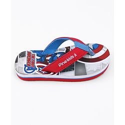 Pine Kids Marvel Slip On Flip Flops with Captain America Print - Red