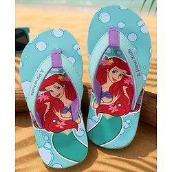 Pine Kids Disney Slip On Flip Flops With Ariel Graphic - Blue & Green