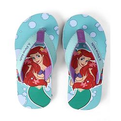 Pine Kids Disney Slip On Flip Flops With Ariel Graphic - Blue & Green