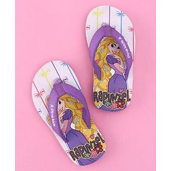 Pine Kids Disney Slip On Flip Flops with Rapunzel Print - Purple