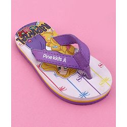 Pine Kids Disney Slip On Flip Flops with Rapunzel Print - Purple