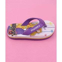 Pine Kids Disney Slip On Flip Flops with Rapunzel Print - Purple