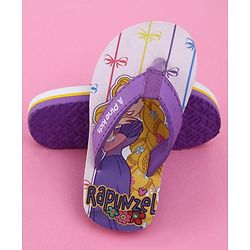 Pine Kids Disney Slip On Flip Flops with Rapunzel Print - Purple