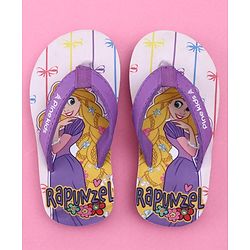 Pine Kids Disney Slip On Flip Flops with Rapunzel Print - Purple