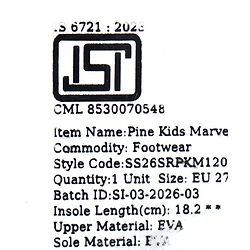 Pine Kids Marvel Slip On Flip Flops with Captain America Print - Blue