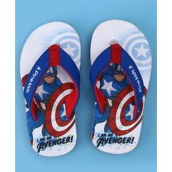 Pine Kids Marvel Slip On Flip Flops with Captain America Print - Blue