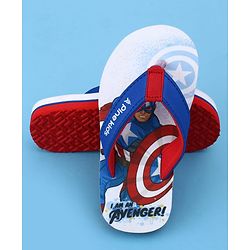 Pine Kids Marvel Slip On Flip Flops with Captain America Print - Blue