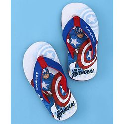 Pine Kids Marvel Slip On Flip Flops with Captain America Print - Blue