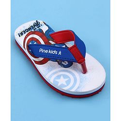 Pine Kids Marvel Slip On Flip Flops with Captain America Print - Blue