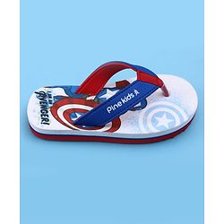 Pine Kids Marvel Slip On Flip Flops with Captain America Print - Blue