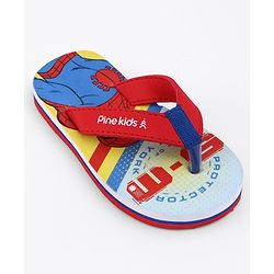 Pine Kids Marvel Slip On Flip Flops with Spider-Man Print - Red