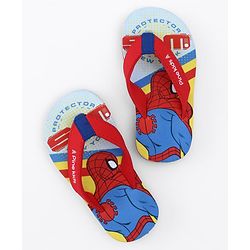 Pine Kids Marvel Slip On Flip Flops with Spider-Man Print - Red