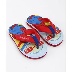 Pine Kids Marvel Slip On Flip Flops with Spider-Man Print - Red
