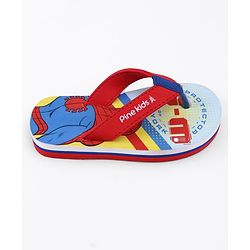 Pine Kids Marvel Slip On Flip Flops with Spider-Man Print - Red