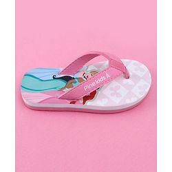 Pine Kids Disney Slip On Flip Flops with Disney Princess Print - Purple
